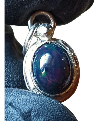 Dije Opalo Negro Original Magia Poder Y Proteccion Plateado