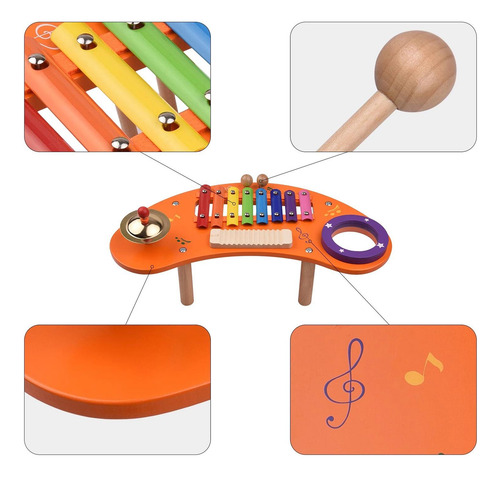 Juego De Instrumentos De Percusión Para Niños, Madera Para