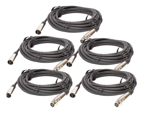 Pack 5 Cable Microfono Dmx 10 Metros Canon Canon Premium