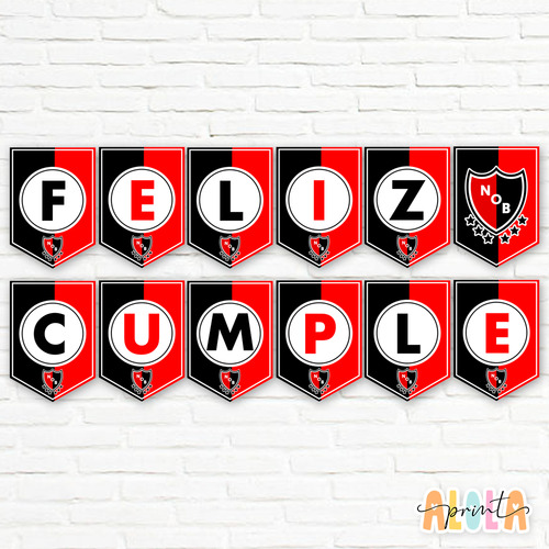 Kit Imprimible Banderín Feliz Cumple Newells