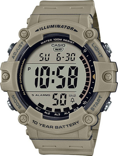 Reloj Casio Ae-1500wh-5av. Color Militar. Illuminator Color de la malla Beige