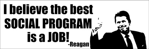 Reaganthe Best Social Program Is A Job Bumper Sticker (vinil