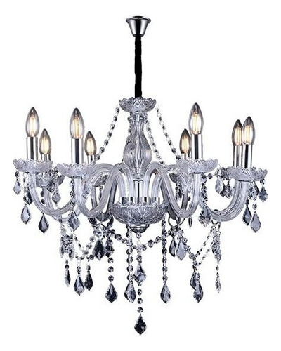 Lustre Taschibra Glam Maria Tereza 8 Braços E14 Cristais K9 Cor Cristal 110V/220V