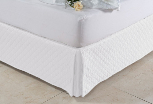 Saia Cama Box 1,28m Larg Viuva Matelasse Ultrassonico Cor Liso