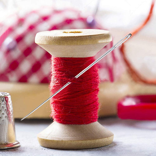 25 Peças De Linha De Costura Longa Olho Grande Fácil