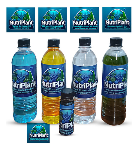 Abonos Acuario 500 Ml Potasio Nitrato Hierro Fósforo Micros.