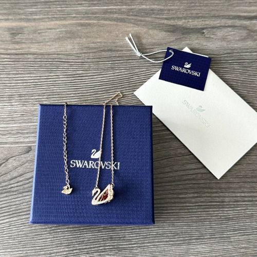 Collar Swarovski Dancing Swan Cisne Rosa + Kit De Regalo