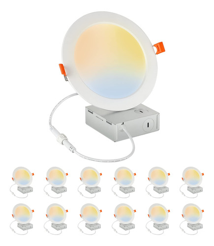 Edishine Paquete De 12 Luces Led Empotrables De 6 Pulgadas C