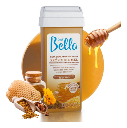 Kit 12 Cera Roll-on Refil Própolis E Mel 100g - Depil Bella