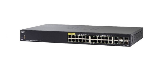 Switch Cisco Sg350-28p Adm 24 Giga Poe + 2 Sfp + 2 Mini Gbic