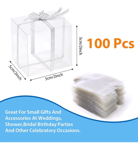 100 Uds Caja De Regalo Transparentes,pequeñas Cajas Plástico