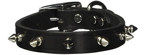 Omnipet Pinchos Látigo Cuero Collar De Perro, Negro, 3/4  X 