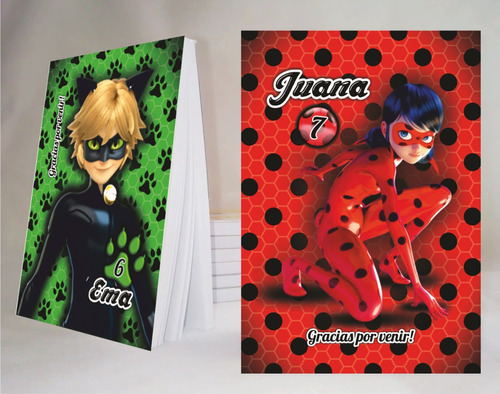 Miraculous Ladybug Anotador Personalizado X30 10x14cm!!