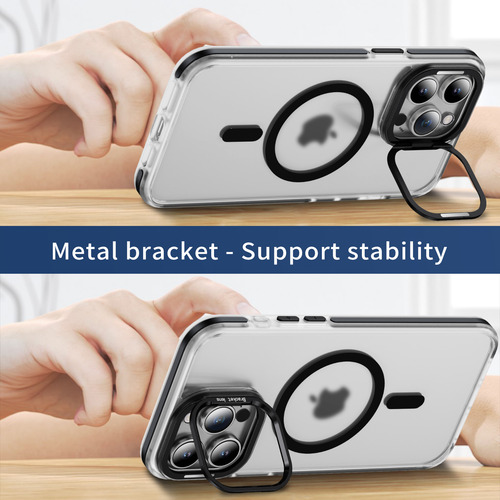Funda De Teléfono Transparente Con Carga Inalámbrica Magnetic Soporte De Lujo Para iPhone