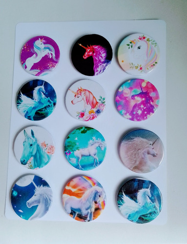 Imagem 1 de 3 de Cartela De Bottons Unicórnios 2 | Broches | Pins | Customiza
