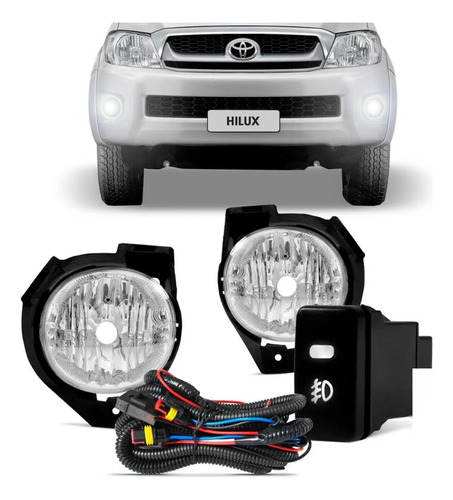 Kit Farol Milha Neblina Auxiliar Hilux Srv Sr 2009 2010 2011