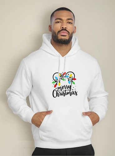 Sudadera Con Gorro Merry Christmas Silueta Orejas Mickey