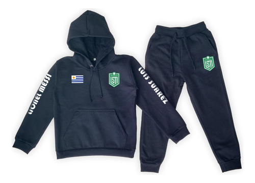 Conjunto Deportivo Algodón Niños/as Lsm Suarez Messi Negro Lisa 16