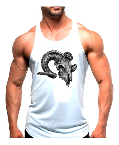 Camisilla Esqueleto  Gym Hombre Gimnasio   Chivo Calavera