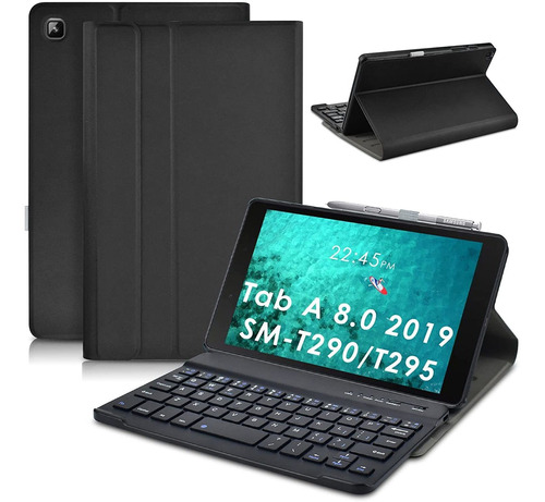 Funda Con Teclado Para Samsung Galaxy Tab A 8.0 2019 Negro