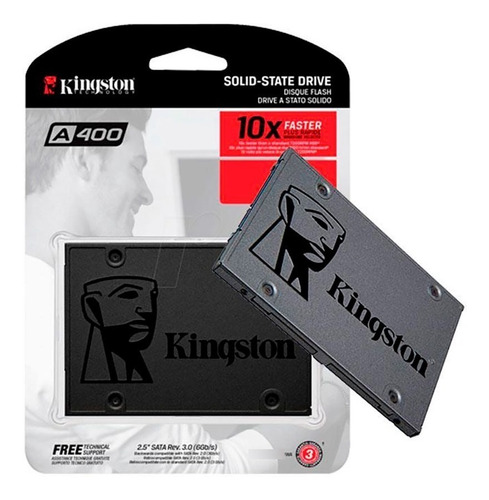 Imagen 2 de 3 de Disco Sólido Ssd Kingston Sa400s37/240g 240gb