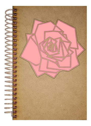 Libreta Personalizada Rosa Geometrica Con Pastas De Mdf
