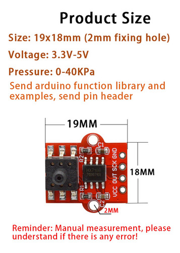 Módulo De Sensor De Presión De Aire 4x 0-40kpa De Nivel De A