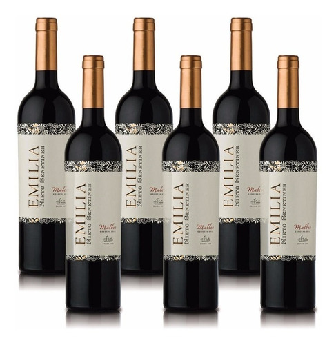 Vino Emilia Nieto Senetiner Malbec Caja X6 X750cc + Regalo