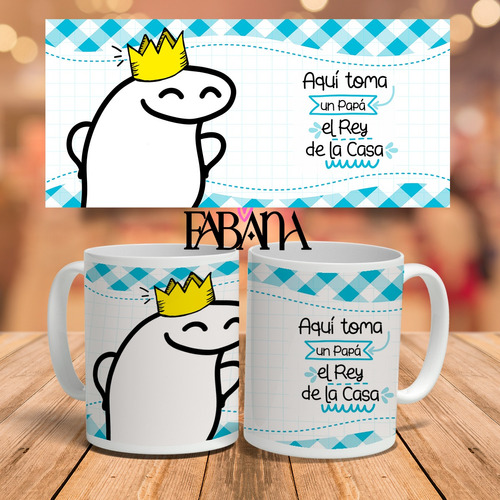 Taza Sublimada Diseño Flork Papa Rey De La Casa