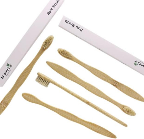 N-amboo Cepillo De Dientes De Bambú Cerdas De Jabalí 100% Bi