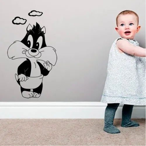 Vinilos Adhesivos Sticker Pared De Gato Silvestre 58x72cms