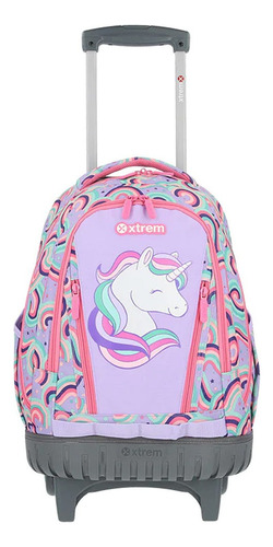 Mochila De Carro Nene Xtreme Cross Samsonite 38 Lts Ruedas Color Violeta Diseño De La Tela Liso