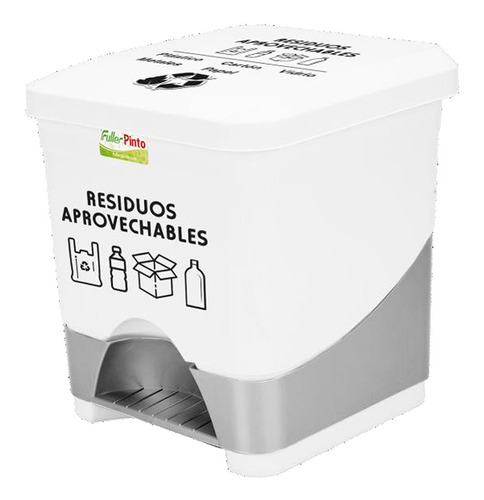 Papelera Pedal 20 Lts Blanca Residuos Aprovechables Fuller
