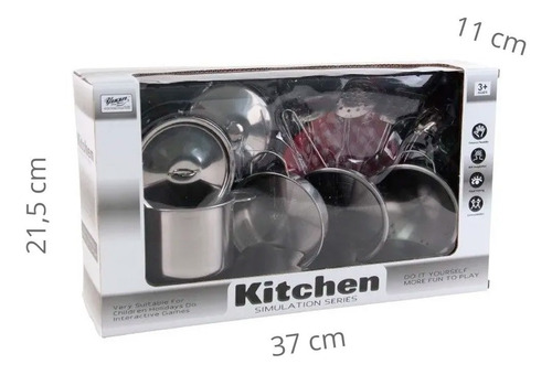 Set Real De Cocina 11 Piezas Juego Cocina Minikitchen Color