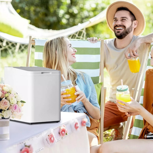 Kincebra Máquina Eléctrica Para Hacer Hielo, Portátil Y Eficiente, Tamaño De Hielo Ajustable, Autolimpieza,esterilización Automática, Ideal Para El Hogar/oficina/bar, Color Blanco