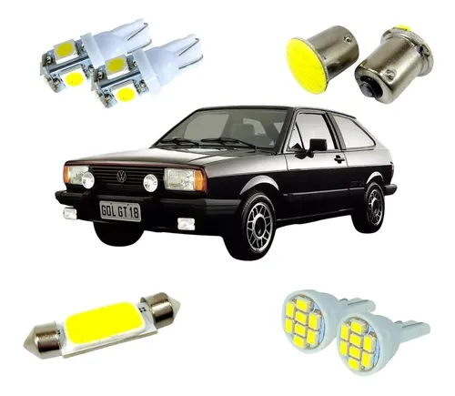 comprar Kit Lâmpadas Leds Gol Quadrado Pingão Teto Placa Luz Torpedo