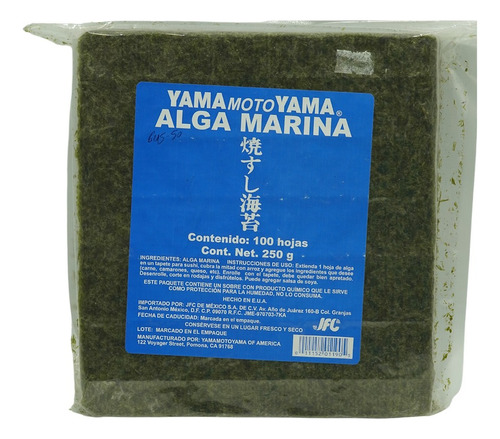 Algas Nori 100 Hojas Deshidratada Tostada