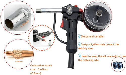 Preasion Aluminio Spool Gun Fit Spoolmate 100 Series Mill...