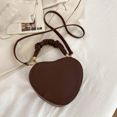 Bolso De Hombro En Forma De Corazón, Bolso De Moda En Color