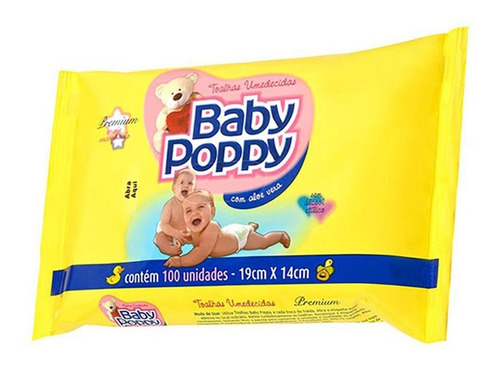 Toalha Baby Poppy Premium Toalhas Umedecidas Com 100un Full