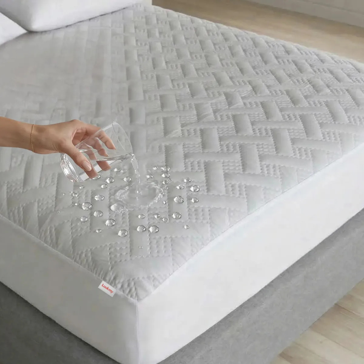 Cubre Colchón Matelaseado Impermeable 190x140 Lookmy 2 plazas | Cubrecolchon Protector Respirable Sin PVC | Cobertor Funda Protector para Bebé Pañal Mascotas Derrame Tela matelaseada + poliuretano