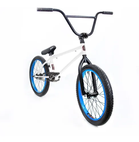 Bicicleta Bmx Fad Liviana Y Resistente Blanca Y Azul Pro