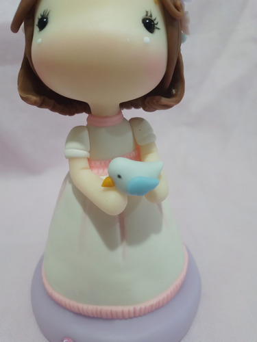 Adorno De Torta Nena De Comunión De Porcelana Fría