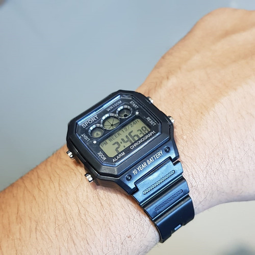 Relógio Masculino Digital Preto Esporte Militar Ultra Light