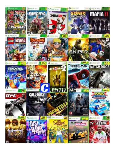 5x Jogos Xbox 360 Destravado (lt 3.0 - Ltu) Midia Fisica - Escorrega o Preço