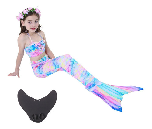 Hejin Cola de Sirena con Bikini para Nadar para Niños 