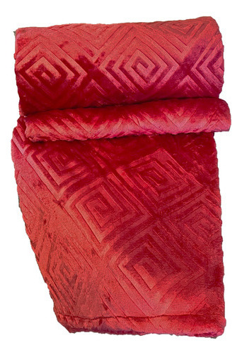 Cobertor Manta Flannel Embossed King Queen Luxo 2,20x2,40 Cor Vermelho