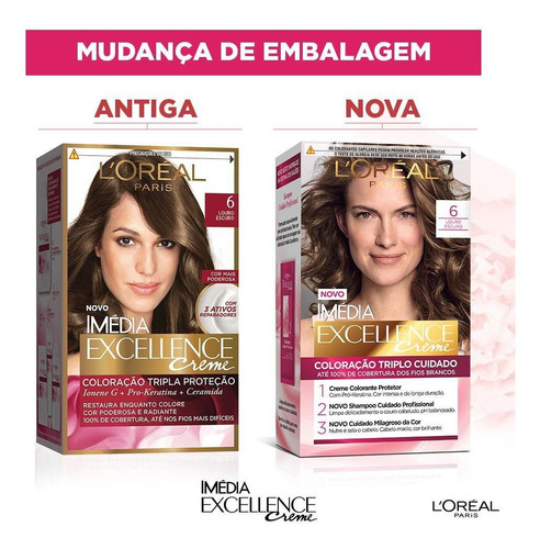 Coloração Imédia Excellence Creme - 6 Louro Escuro