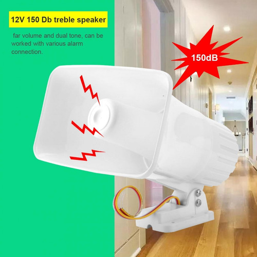 Alarma Antirrobo De Sirena Con Cable De Doble Tono De 150 Db