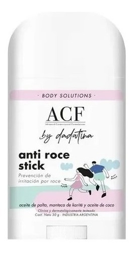  Acf By Dadatina Body Solutions Anti Roce Stick Fragancia Neutro Tipo de envase Pote